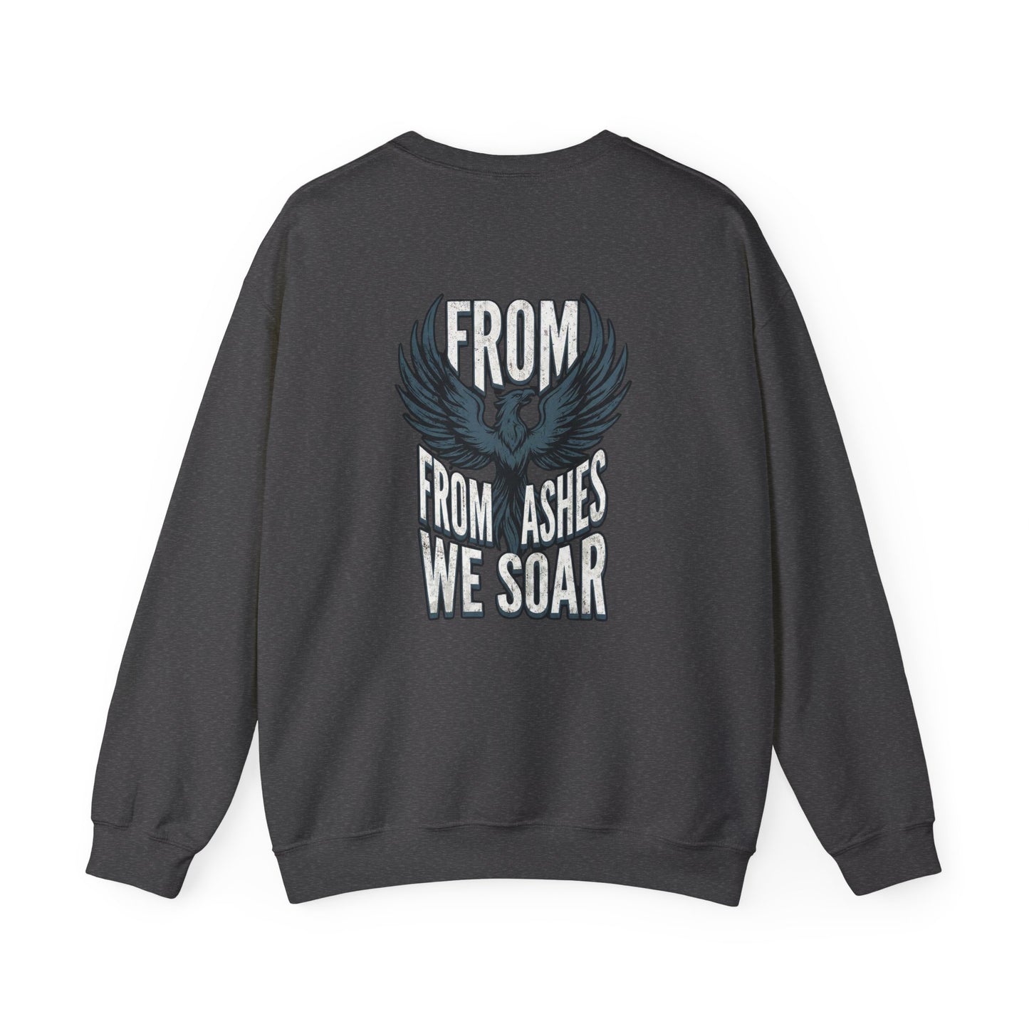 Crewneck Sweatshirt — 'From Ashes We Soar' Raven Back Graphic