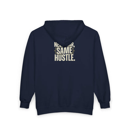 New Year Same Hustle Zip Hoodie – Motivational Full-Zip Hooded Sweatshirt | Cozy Streetwear for Adults (Men & Women)