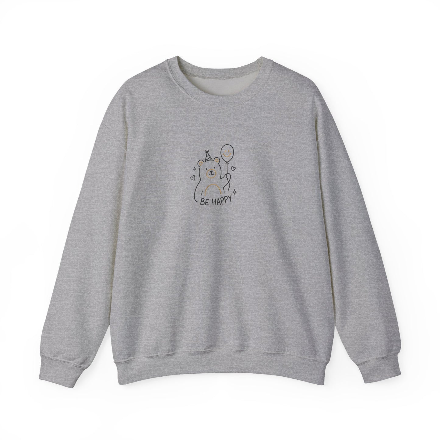 Cute Cat Crewneck Sweatshirt - Be Happy Graphic Cozy Casual Pullover - Ghita Shop