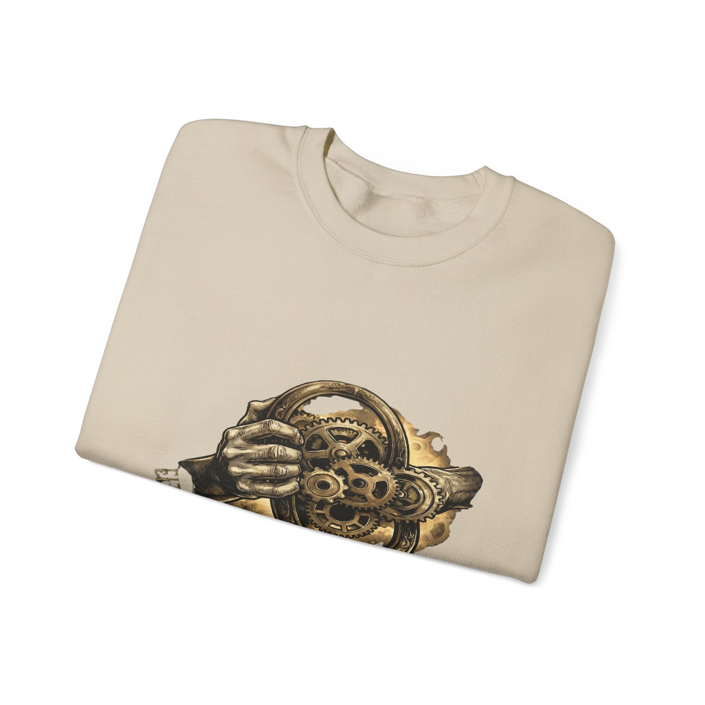 Never Let the Day Run You — Vintage Steering Wheel Crewneck Sweatshirt