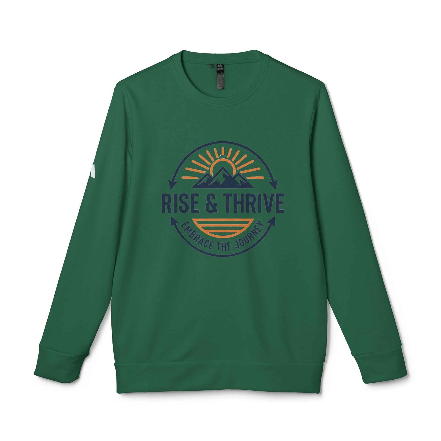 Rise & Thrive Crewneck Sweatshirt — Embrace the Journey Mountain Graphic