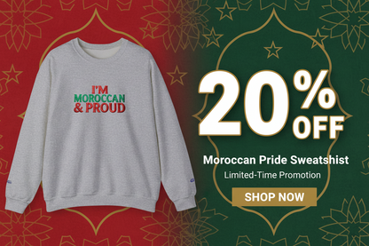 Moroccan Pride Sweatshirt - Moroccan & Proud Crewneck Pullover